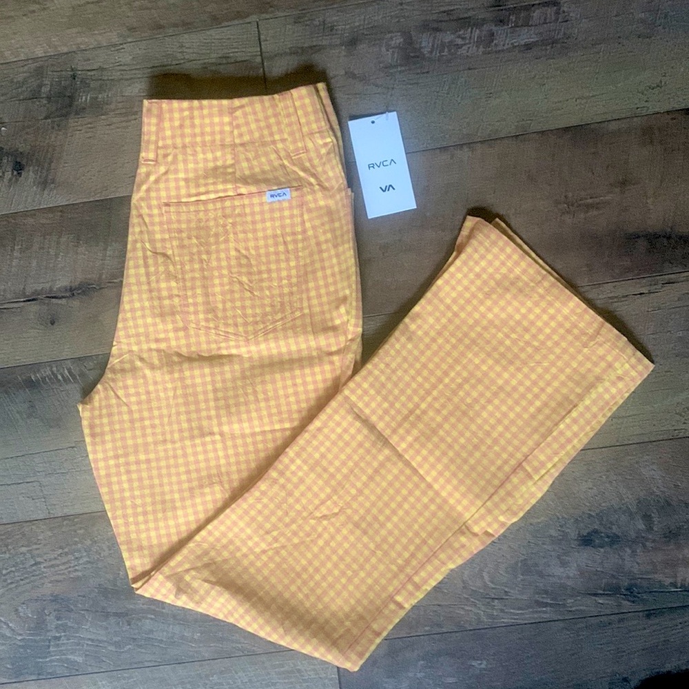 RVCA Gingham Linen Pants -NWT-